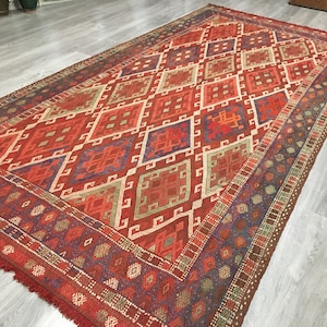 Antique Tribal Konya Kilim Rug,Antique Cicim Rug,Antique Flatwoven Rug,Antique Oversized Kilim Rug,Antique Area Rug,Antique Floor Rug,Kilims