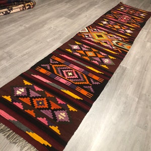 Oriental Kilim Rug Runner/Turkish Kilim Runner /Anatolian Runner Rug /Kilim Rug/Bohemian Runner/Vintage Runner/FloorKilim Runner/Kitchen Rug