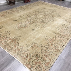 Pastel  Faded Home Living  Flooring Oushak Rug,Distressed Vintage Oversized Ethnic Turkish Rug,Large Vintage Muted Persian Rugs,Boho Rugs