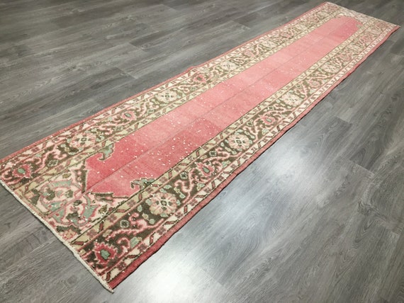 ヴィンテージ トルコ パッチワーク ランナーラグ、ボヘミアン ホール