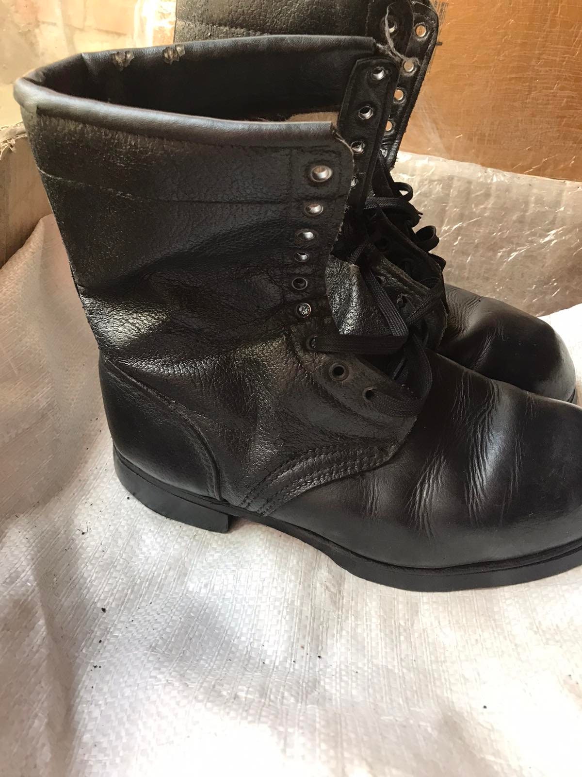 Vintage Military Boots Size 10 Black Leather Army Combat Boots Womens Size  10 - ShopperBoard