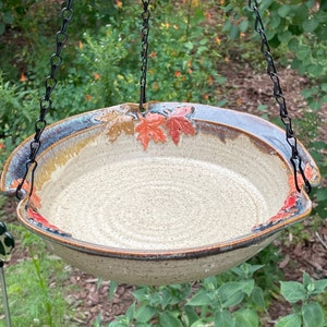 Autumn Leaves Birdbath