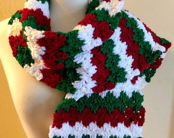 Christmas Crochet Scarf crochet pattern, granny spike stitch crochet pattern, decorative winter scarf, Joyful Holiday Scarf