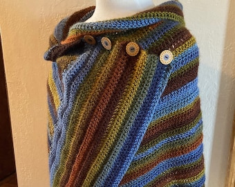 Beginner Crochet Poncho PDF, Crochet Poncho Pattern, Crochet pattern, Women crochet pattern, Crochet wrap pattern, Crochet Scarf