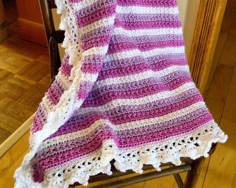 Patrón de manta de crochet, patrón de manta de crochet con glaseado real, patrón de manta con punto de estrella, borde de crochet con encaje, afgano de crochet