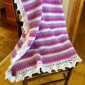 Royal Icing Blanket Crochet Pattern, star stitch blanket pattern, crochet blanket pattern, lacy crochet border, crochet afghan