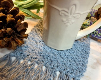 Textured Mug Rug Coaster Crochet Printable Pattern, easy crochet coaster pattern, beginner crochet pattern
