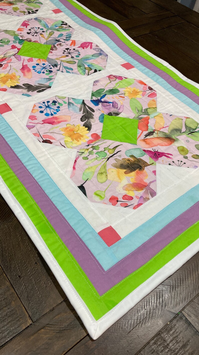 Beginner-Friendly Table Runner Pattern, Whimsical Springtime Bunnies Table Runner Quilt Pattern, Spring table runner pattern image 2