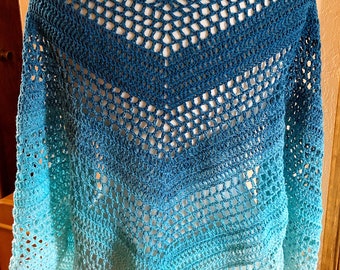 Lacy Triangle Crochet Shawl Pattern, Summer Breeze (PDF Pattern)