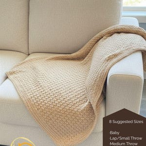 Country Cottage Crochet Blanket Pattern, Sedge Stitch Blanket PDF, Baby to King Sizes, Cozy Textured Throw Pattern