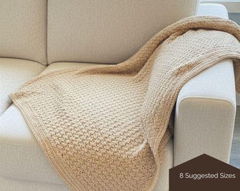 Country Cottage Crochet Blanket Pattern, Sedge Stitch Blanket PDF, Baby to King Sizes, Cozy Textured Throw Pattern