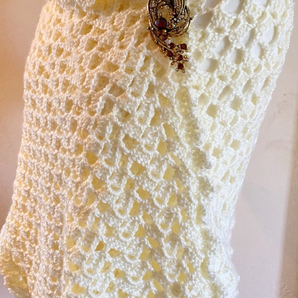 Easy Crochet Shawl Pattern, Beautiful Occasions Evening Shawl, Prayer Shawl Pattern, Lacy Crochet Wedding ShawlShawl