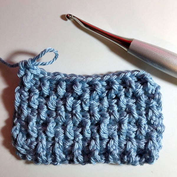 Cómo tejer un punto de crochet doble con poste delantero o trasero, conceptos básicos de punto de crochet, conceptos básicos de crochet, patrón de crochet digital PDF
