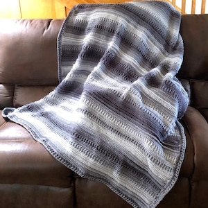 Crochet Blanket pattern, Textured Ombre Crochet Blanket,  Ombre Crochet Tutorial, variegated yarn Crochet Throw, crochet farmhouse blanket