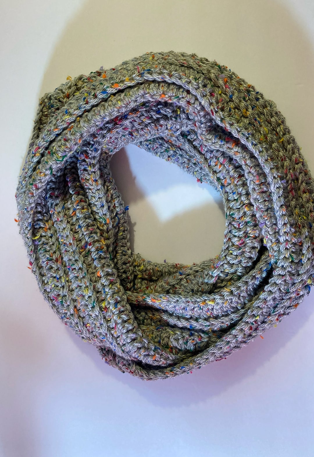 Infinity Design Tweed Beginner Easy Ribbed Knit Look, Scarf Pattern for Men, Women, and ...