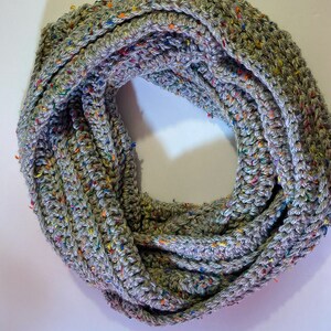 Beginner Easy Ribbed Knit Look, Scarf Pattern for Men, Women, and Children, Beginner-Friendly Chunky Tweed Infinity Scarf Crochet Pattern,