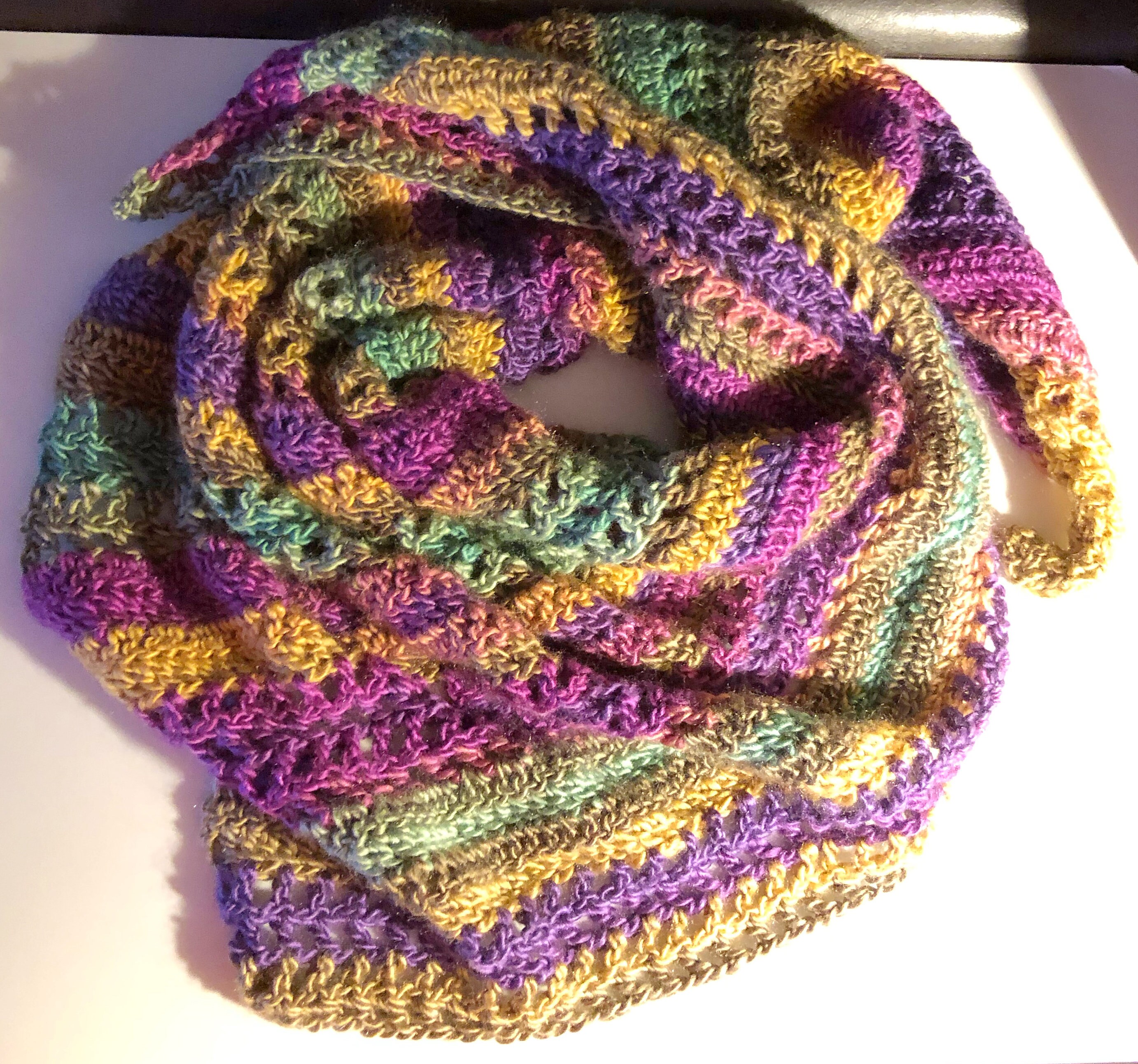 Easy Crochet Scarf Pattern PDF – Beginner Asymmetrical Shawl, Triangle ...