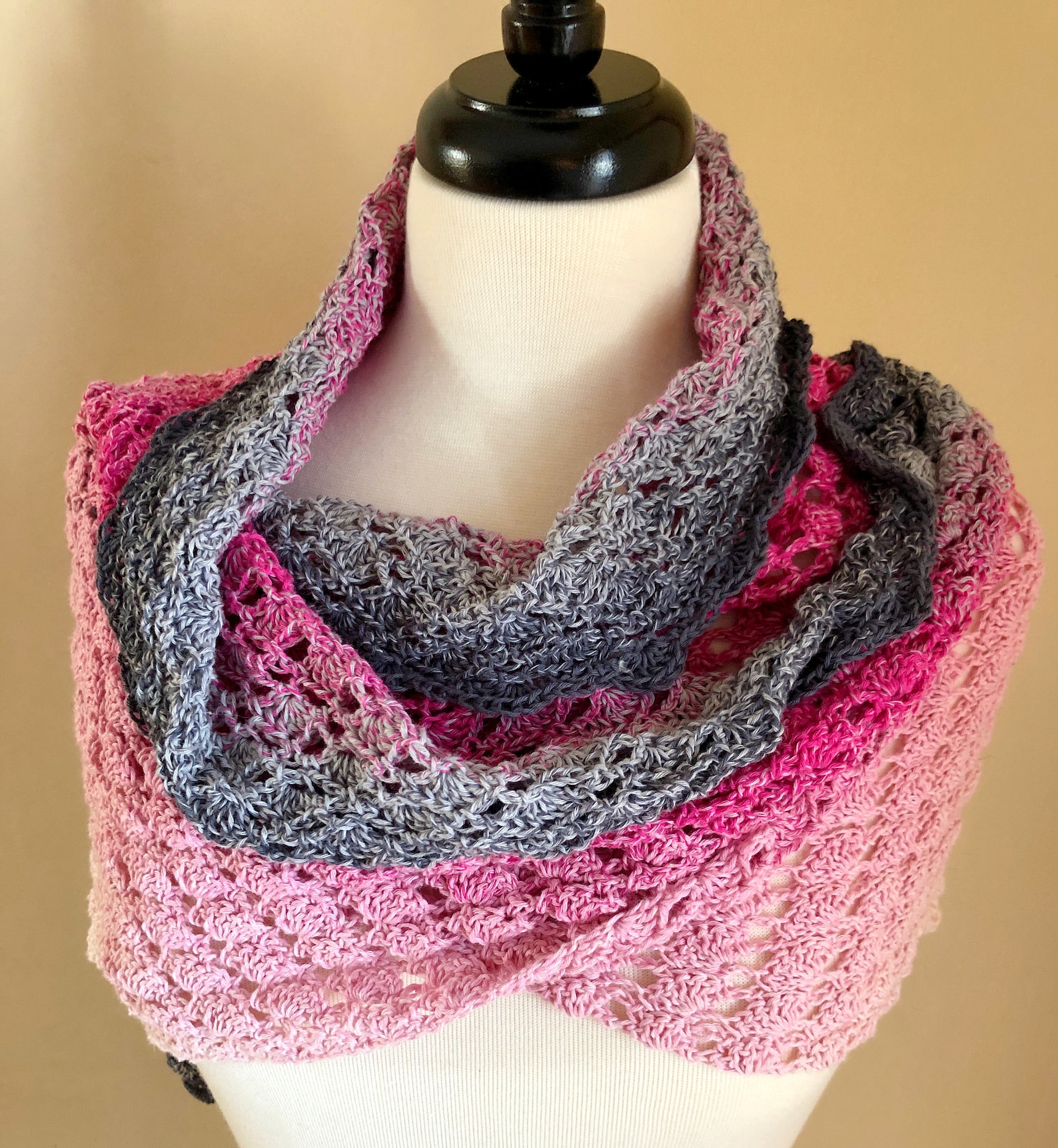Easy Crochet Pattern, Triangle Crochet Shawl Pattern, Feeling Flirty ...