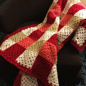 Easy Granny Square Pattern, Chic Colorful Granny Square Throw, Crochet blanket Pattern, Modern Crochet Blanket Pattern, beginner crochet