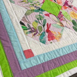 Beginner-Friendly Table Runner Pattern, Whimsical Springtime Bunnies Table Runner Quilt Pattern, Spring table runner pattern image 9