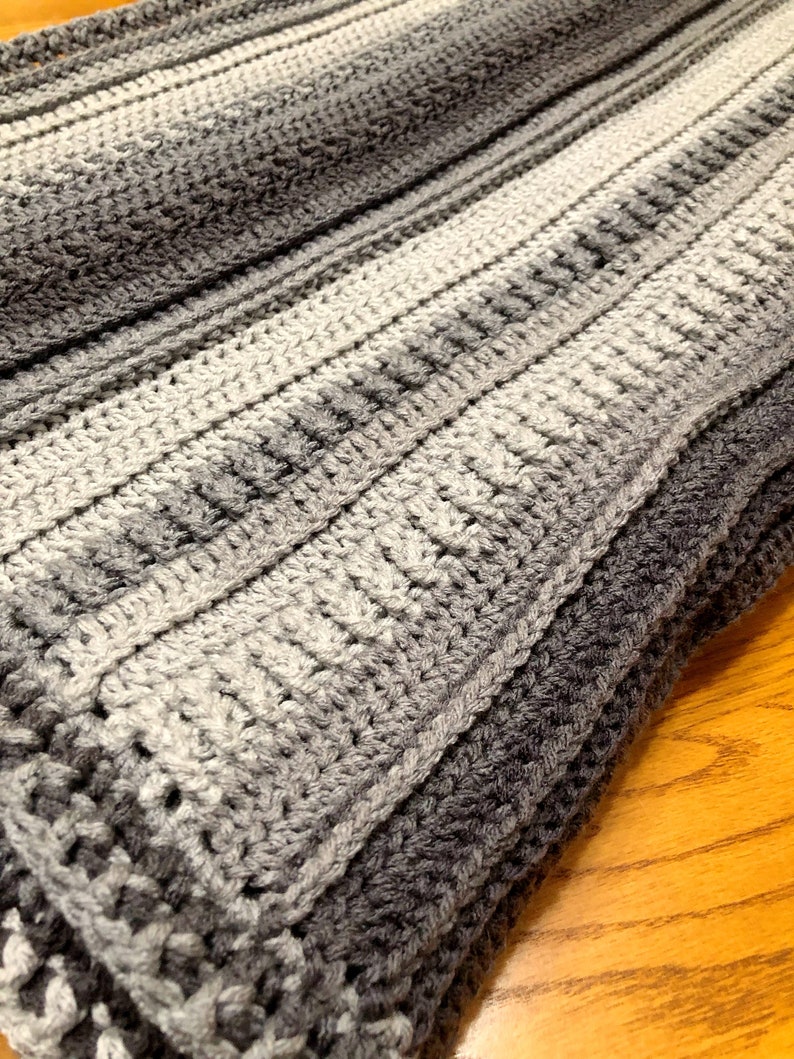 Textured Ombre Crochet Blanket Crochet Afghan Pattern Ombre Etsy