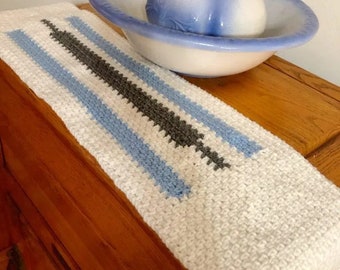 einfache Häkelanleitung, Tischläufer, Tischläufer, gehäkelte Tischdecke, Color Block Häkeldecke