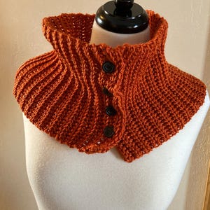 Easy Crochet Cowl, Classic Everyday Buttoned Cowl Crochet Pattern for the Whole Family, Digital Download PDF, Crochet Cowl Pattern