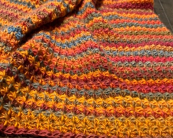 Easy Crochet Baby Blanket, Crochet Pattern, Trinity Stitch, Textured Crochet Stitch, Modern Colorful Baby Blanket Crochet Pattern