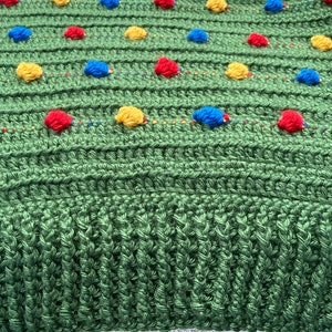 Festive Light Crochet Blanket Pattern, Bobble Blanket Christmas Crochet Throw, bobble stitch Crochet, Crochet blanket pattern image 9