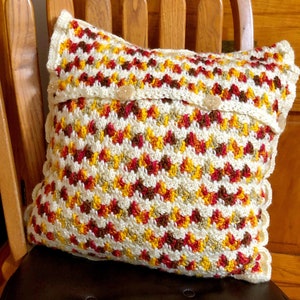 Crochet Pillow Cover, Embrace Autumn Crochet Pillow, Granny Spike Stitch Crochet Throw Pillow tutorial, Throw Pillow Design image 9