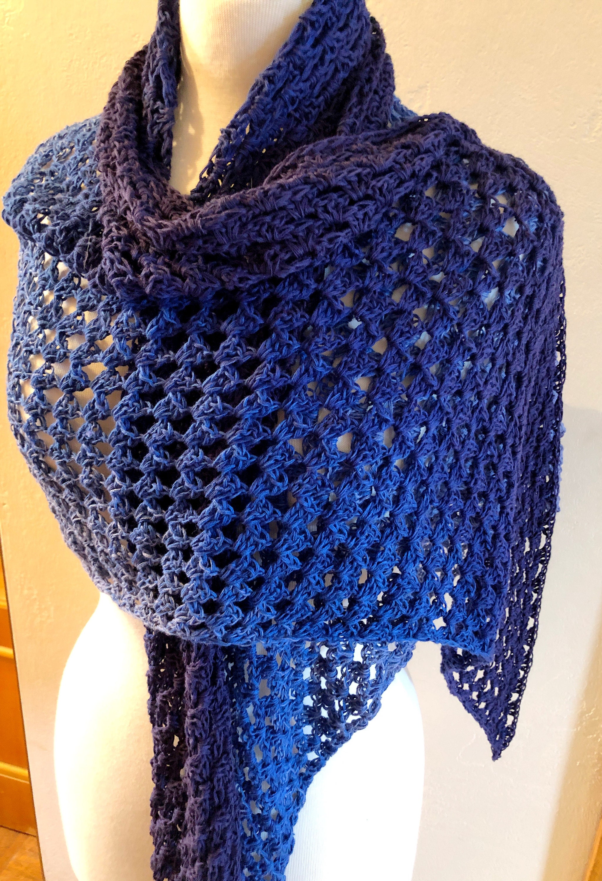 Easy Heartland Crochet Triangle Shawl Beginner Crochet Shawl Etsy
