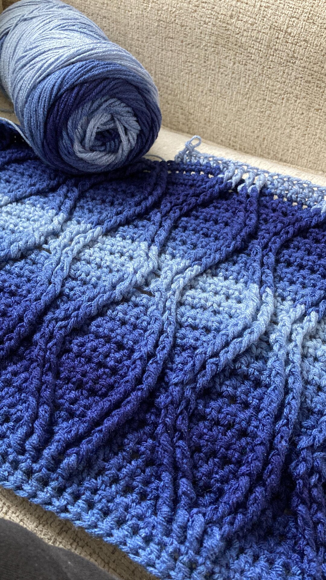 Braided Cable Blanket, Crochet Throw Blanket, Crochet Easy Beginner ...