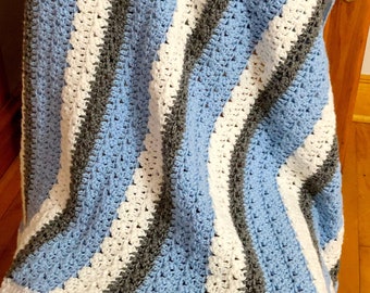 Crochet Textured Blanket Pattern, Classy Farmhouse Afghan (Digital PDF)