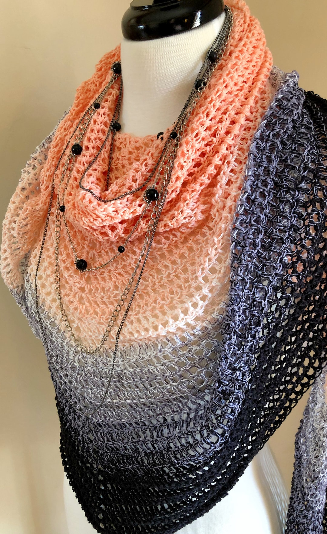 Easy Crochet Triangle Shawl Pattern, Lacy Beginner Wrap (PDF Pattern ...