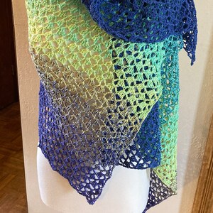Easy Sideways Shawl, Stunning Aurora Borealis Crochet Shawl, Easy ...