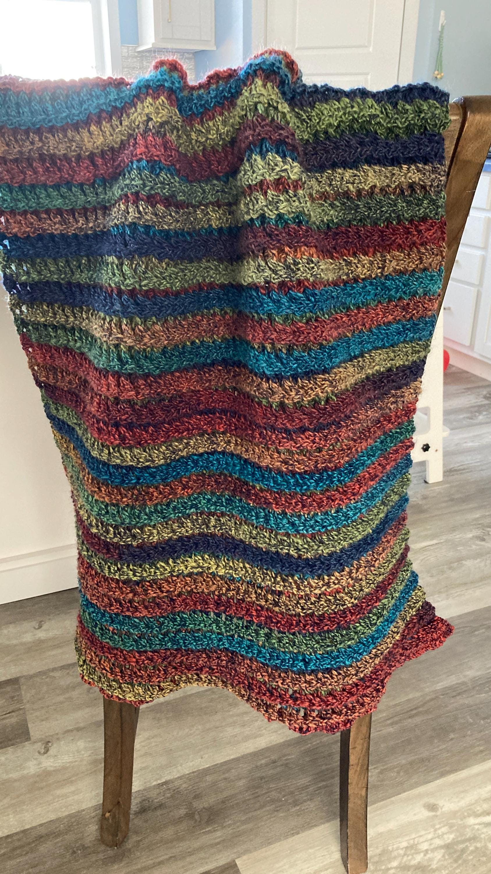 かぎ針編みパターン 3D ジグザグワッフルブランケット、素早く簡単に