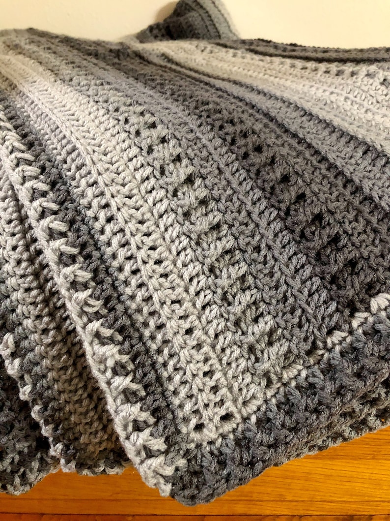 Textured Ombre Crochet Blanket Crochet Afghan Pattern Ombre Etsy