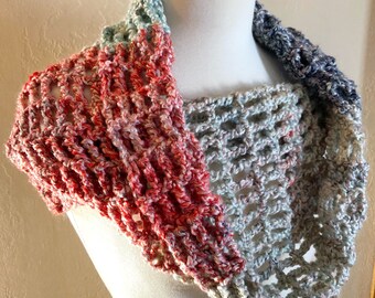 Cardinal Chunky Cowl Crochet Pattern, Easy Scarf pattern, lacy crochet scarf, Outlander Cowl pattern