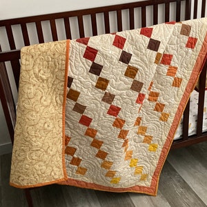 Easy Quilt Patterns PDF Baby Quilt Pattern, Four sizes, Easy Four Patch Quilt Pattern Ombre Sunset, Favorite Four Patch Quilt Pattern