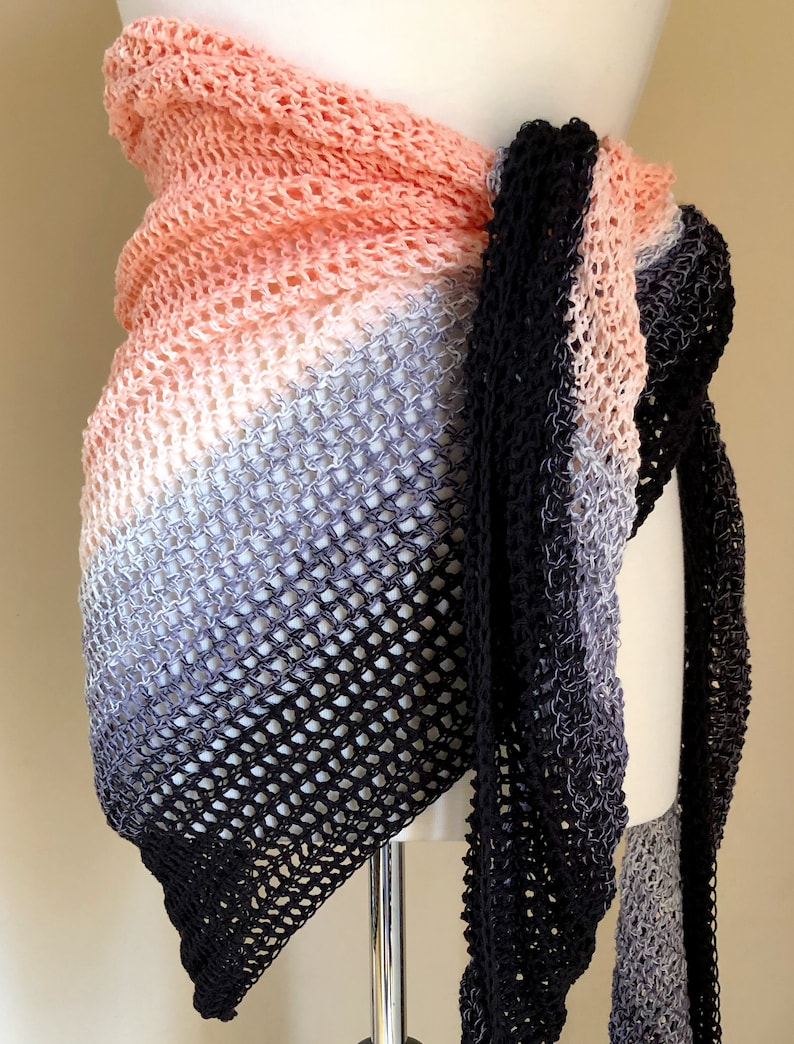 Beginner Triangle Shawl, easy crochet shawl pattern, lacy shawl pattern, triangle shawl pattern, shawl pattern easy image 10