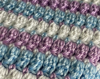 Easy Crochet Blanket Pattern Beautiful Stripes Printable PDF, Chunky Throw, Beginner Crochet Afghan