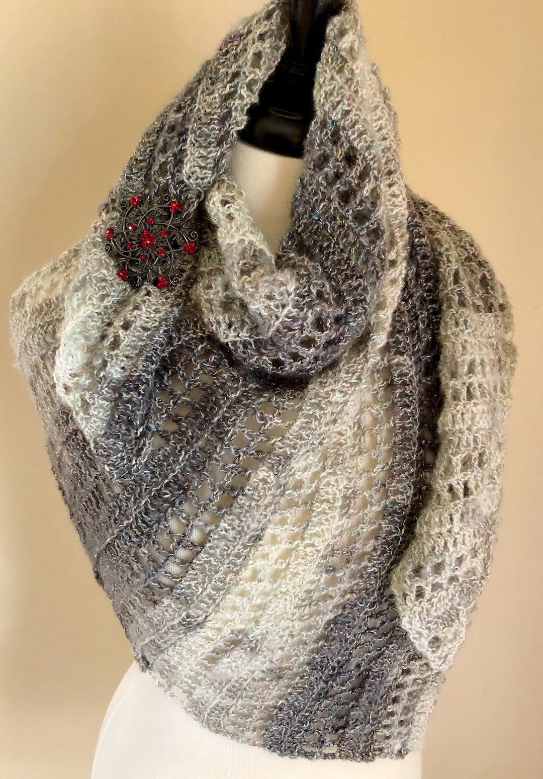 Shawl in a Ball Pattern, Silver Bells Crochet Shawl, Wrap Crochet ...