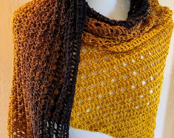 Beginner Crochet Lacy Triangle Shawl Pattern (Printable PDF)