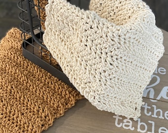 Textured Crochet Dishcloth Pattern, Easy Kitchen Washcloth (PDF Pattern)