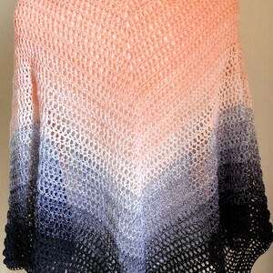 Beginner Triangle Shawl, easy crochet shawl pattern, lacy shawl pattern, triangle shawl pattern, shawl pattern easy image 5