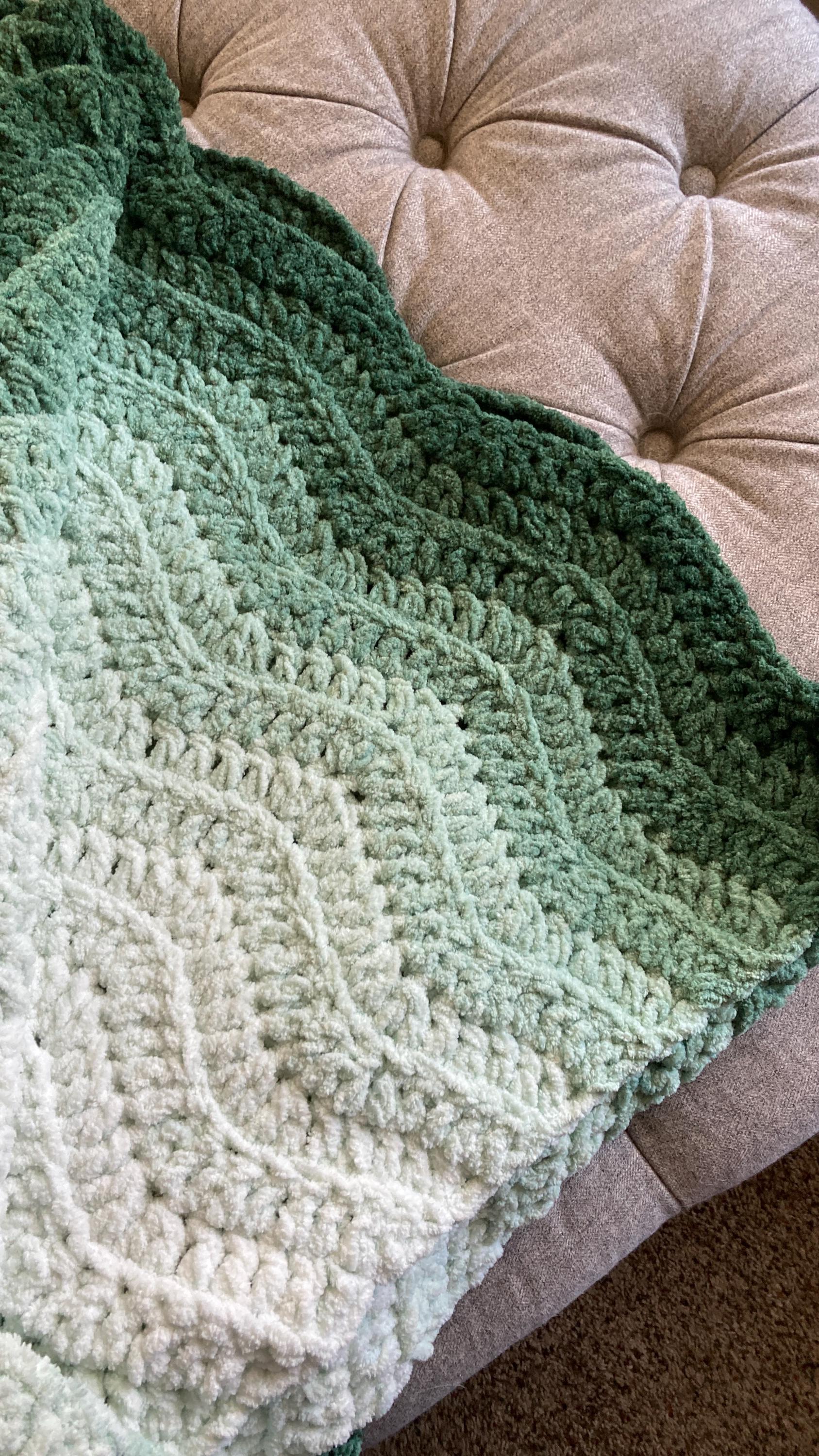 Crochet Pattern, Chunky Modern Blanket, the White Spruce Throw, Easy