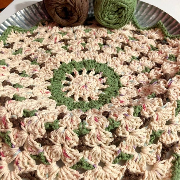 digital pattern for doily, Crochet Shell Stitch Round Doily, Crochet Table Topper, Crochet Round Doily pattern,  mandala doily pattern