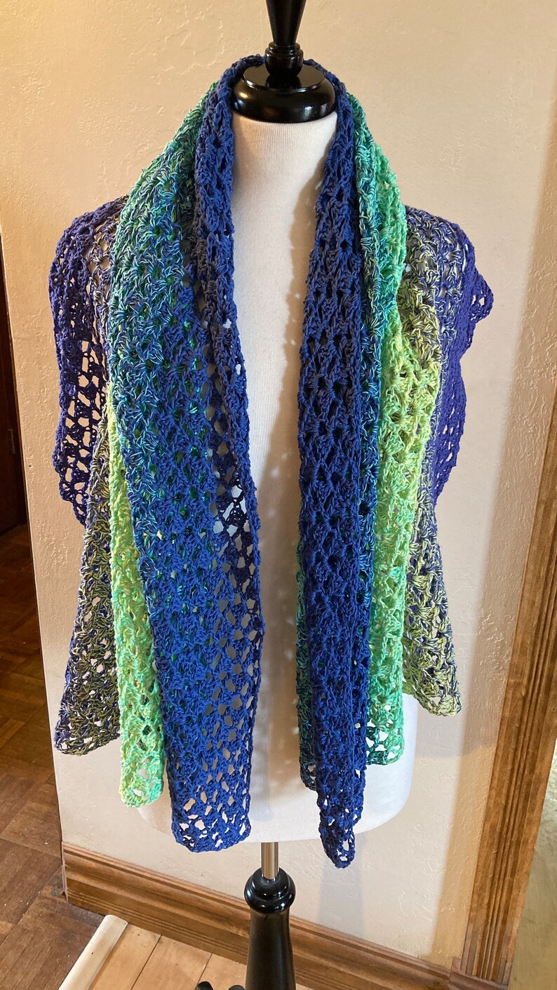 Easy Sideways Shawl, Stunning Aurora Borealis Crochet Shawl, Easy ...