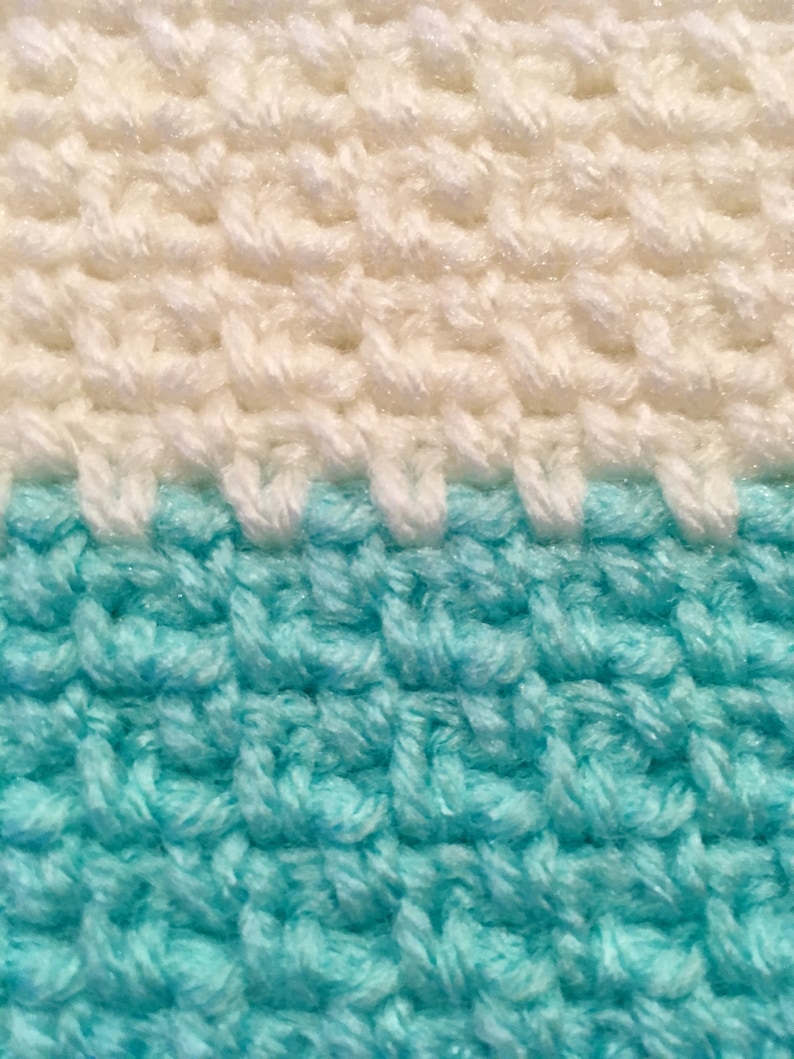 Baby crochet Blanket Pattern, Easy Crochet Baby Blanket, Beginner Crochet pattern, Linen stitch, Moss stitch, farmhouse blanket pattern image 5