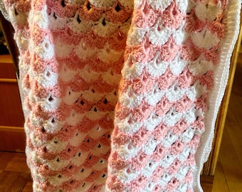 Lacy Shell Crochet Baby Blanket Pattern (PDF Pattern)